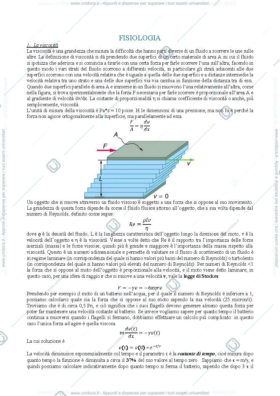 Anteprima pagina 1 — Fisiologia I 
