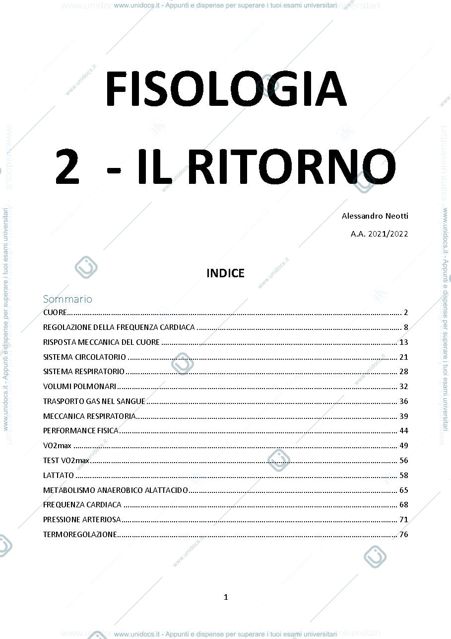 Anteprima pagina 1 — Fisiologia 2