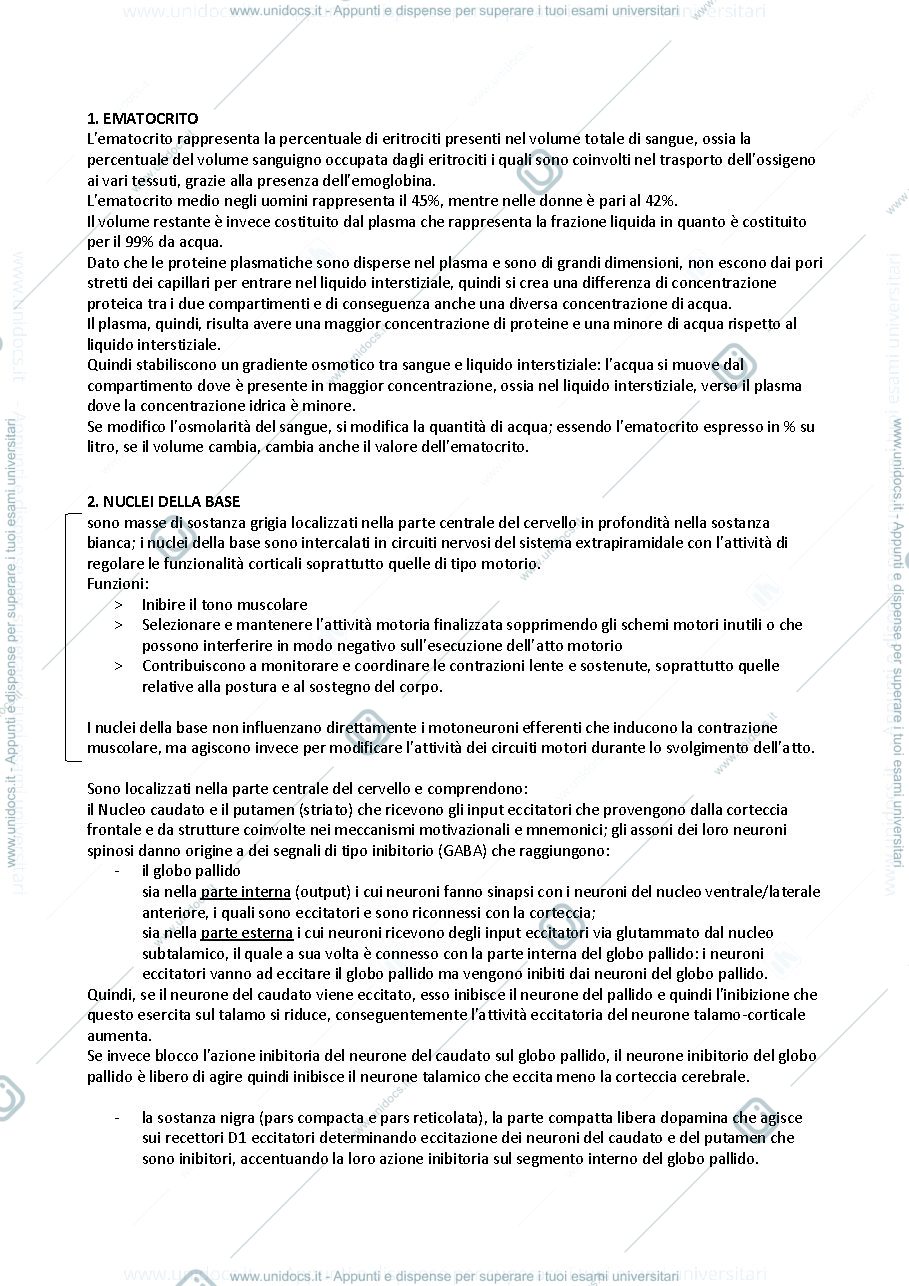 Anteprima pagina 1 — Raccolta di domande Fisiologia