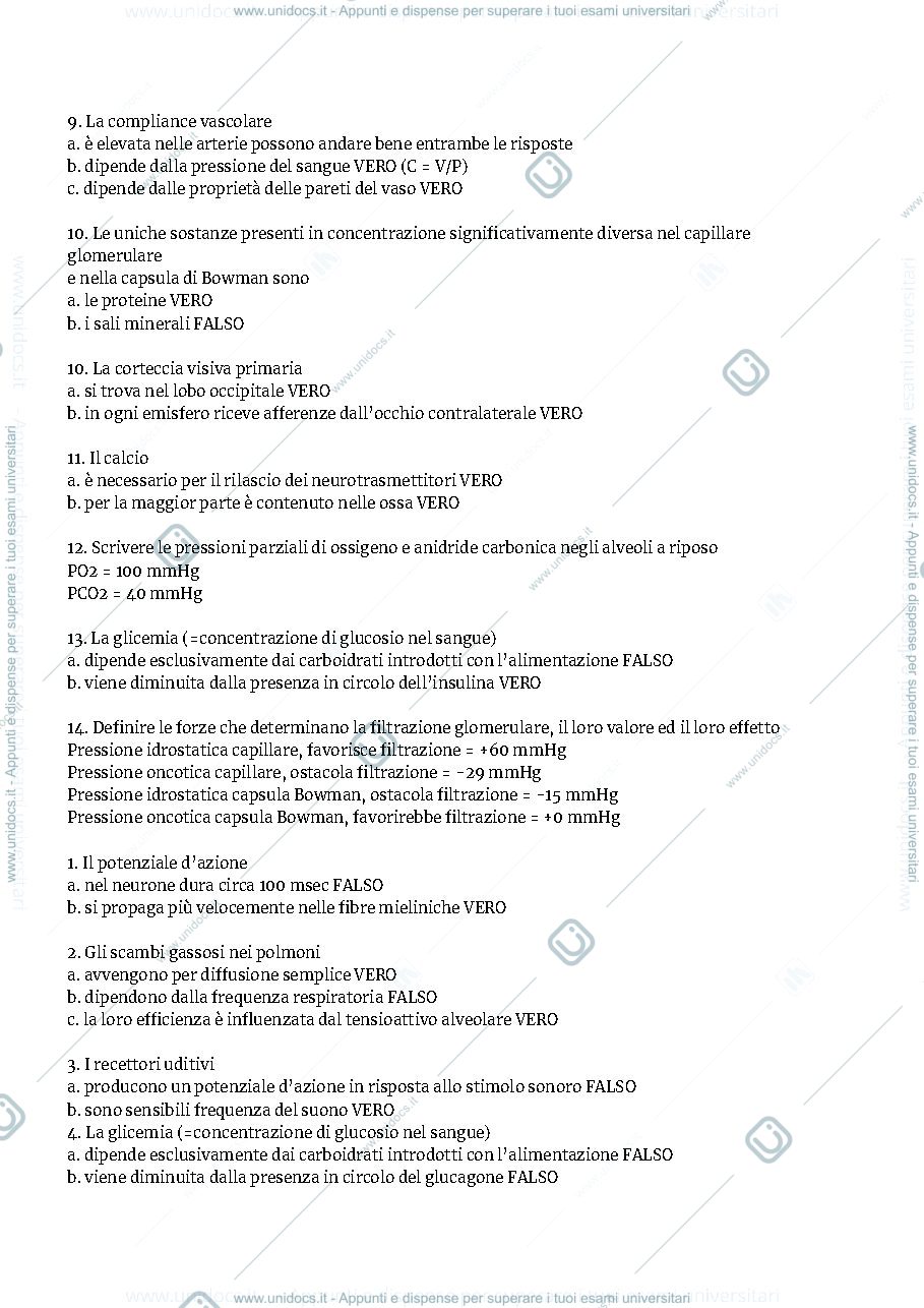 Anteprima pagina 3 — Fisiologia domande d'esame 