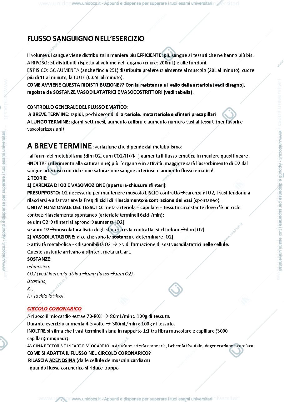 Anteprima pagina 1 — adattamenti flusso sanguigno