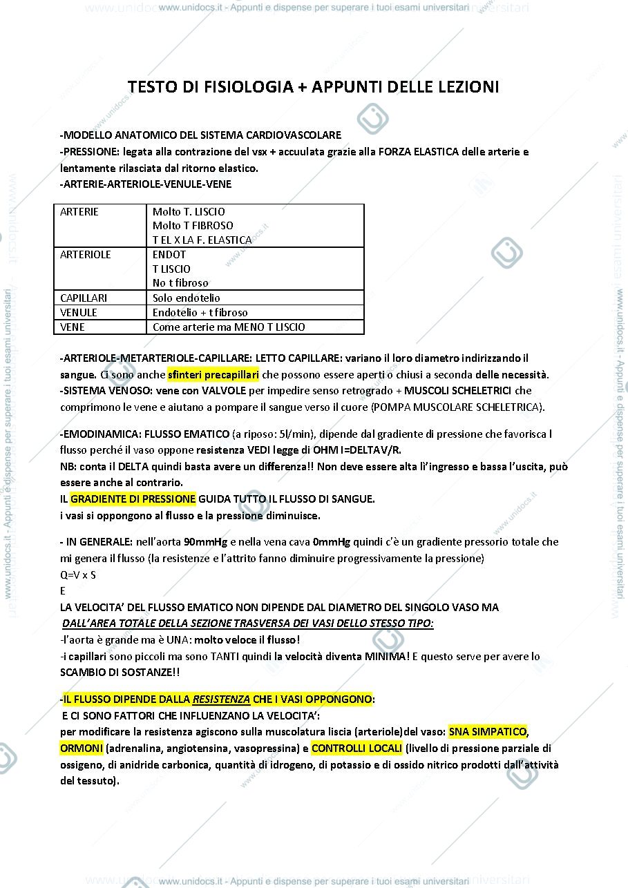 Anteprima pagina 1 — CARDIOCIRCOLATORIO