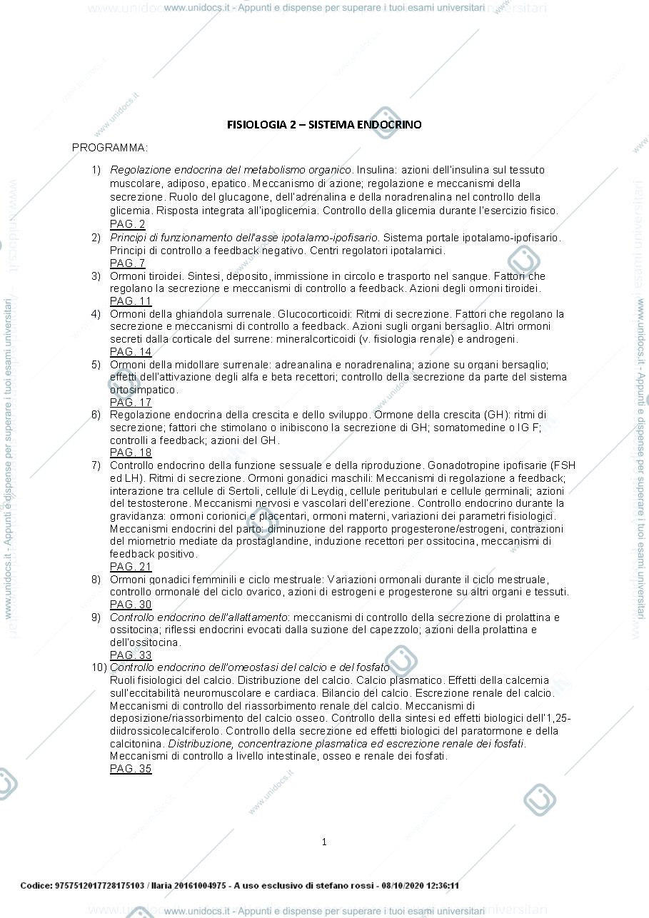 Anteprima pagina 2 — fisiologia del sistema endocrino