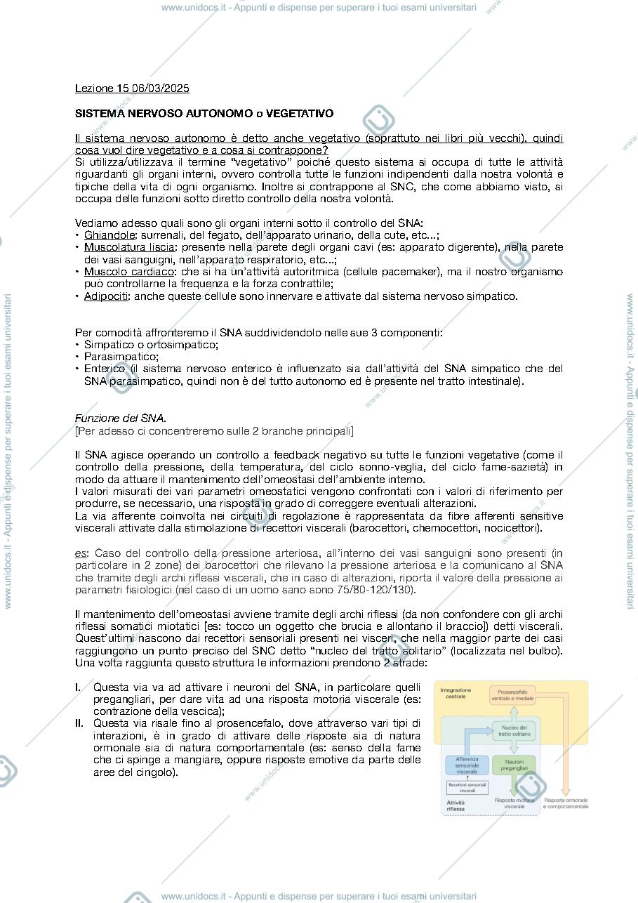 Anteprima pagina 1 — Appunti fisiologia