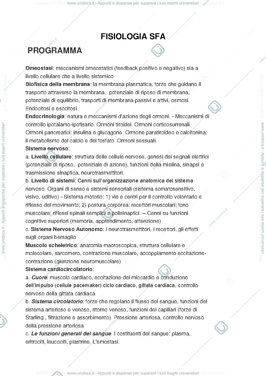 Anteprima pagina 1 — Programma fisiologia SFA