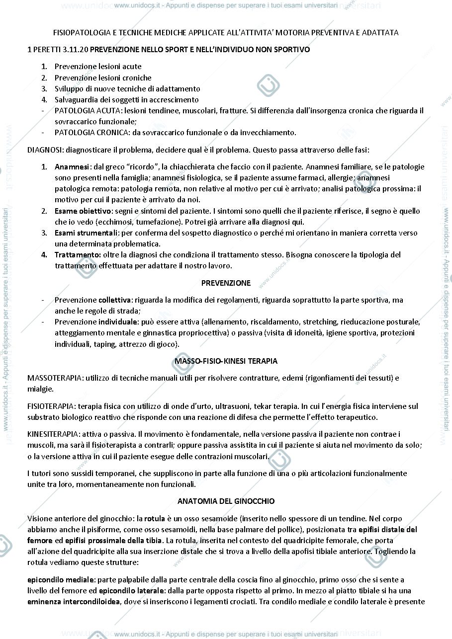 Anteprima pagina 1 — fisiopatologia e tecniche mediche applicate all'attività motoria preventiva ed adattata