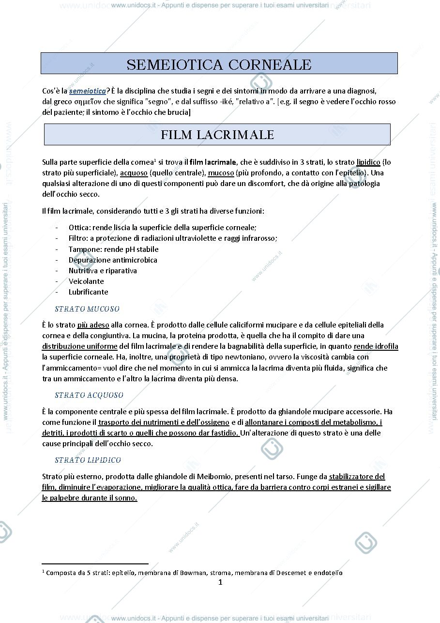 Anteprima pagina 1 — Semeiotica corneale