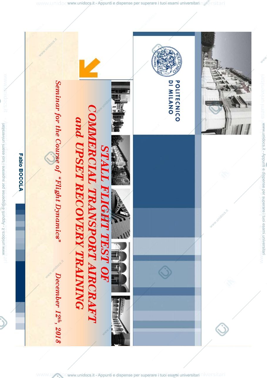 Anteprima pagina 1 — Stall Flight Test of Commercial Transport Aircraft and upset Recovery Training