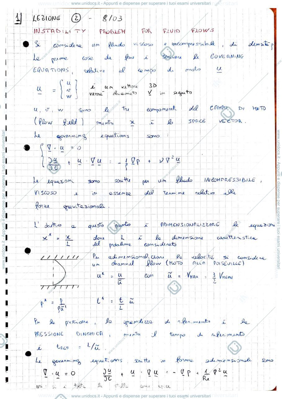 Anteprima pagina 1 — Appunti Fluid-Dynamic Stability (prof. Chiatto - 2024)