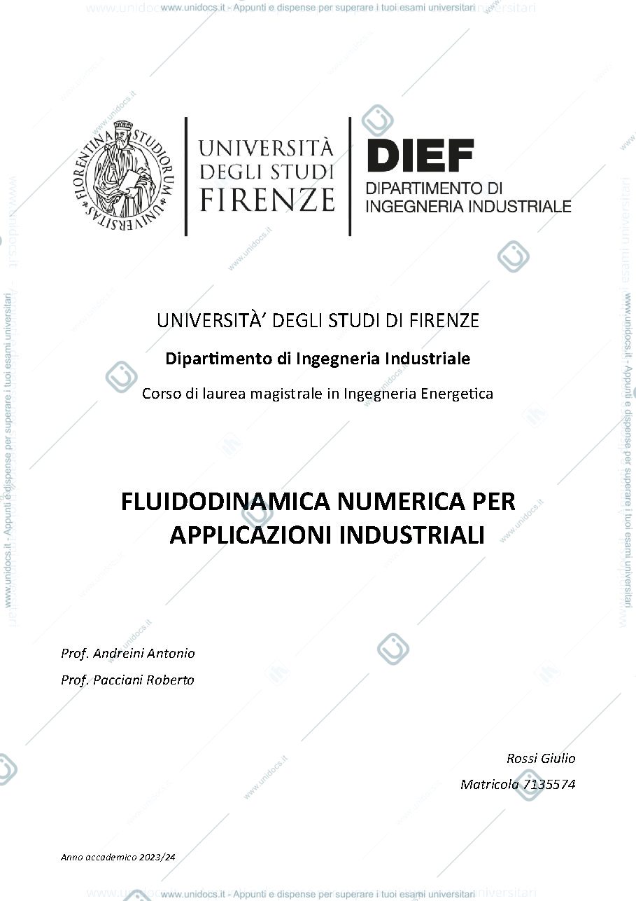 Anteprima pagina 1 — Appunti fluidodinamica numerica