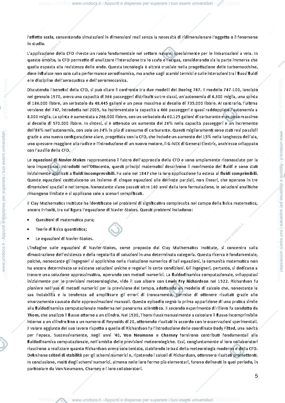 Anteprima pagina 5 — Appunti fluidodinamica numerica