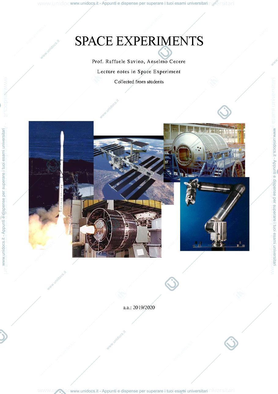 Anteprima pagina 1 — Space Experiments 