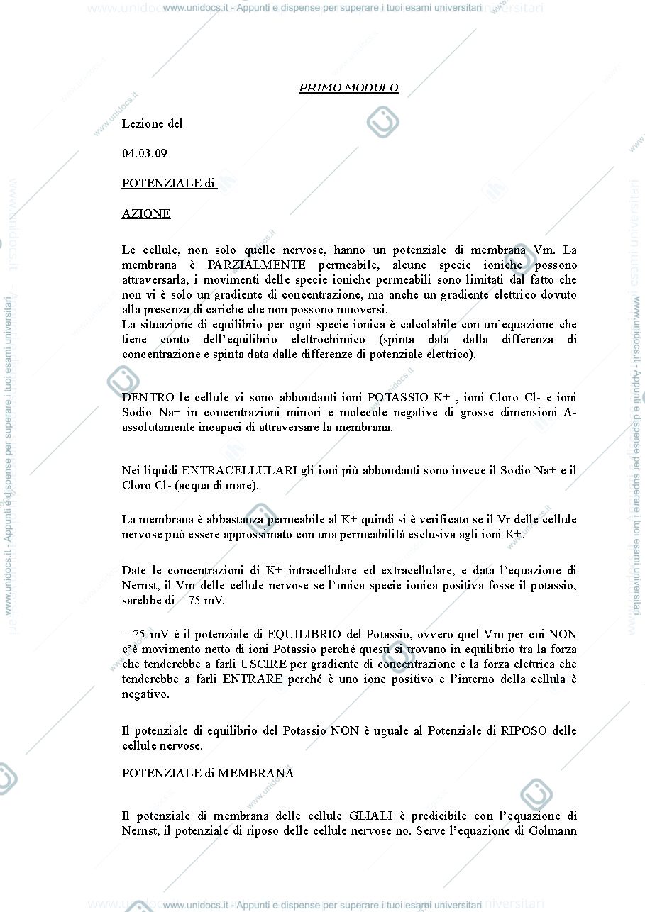 Anteprima pagina 1 — Fondamenti anatomo-fisiologici dei processi psichici