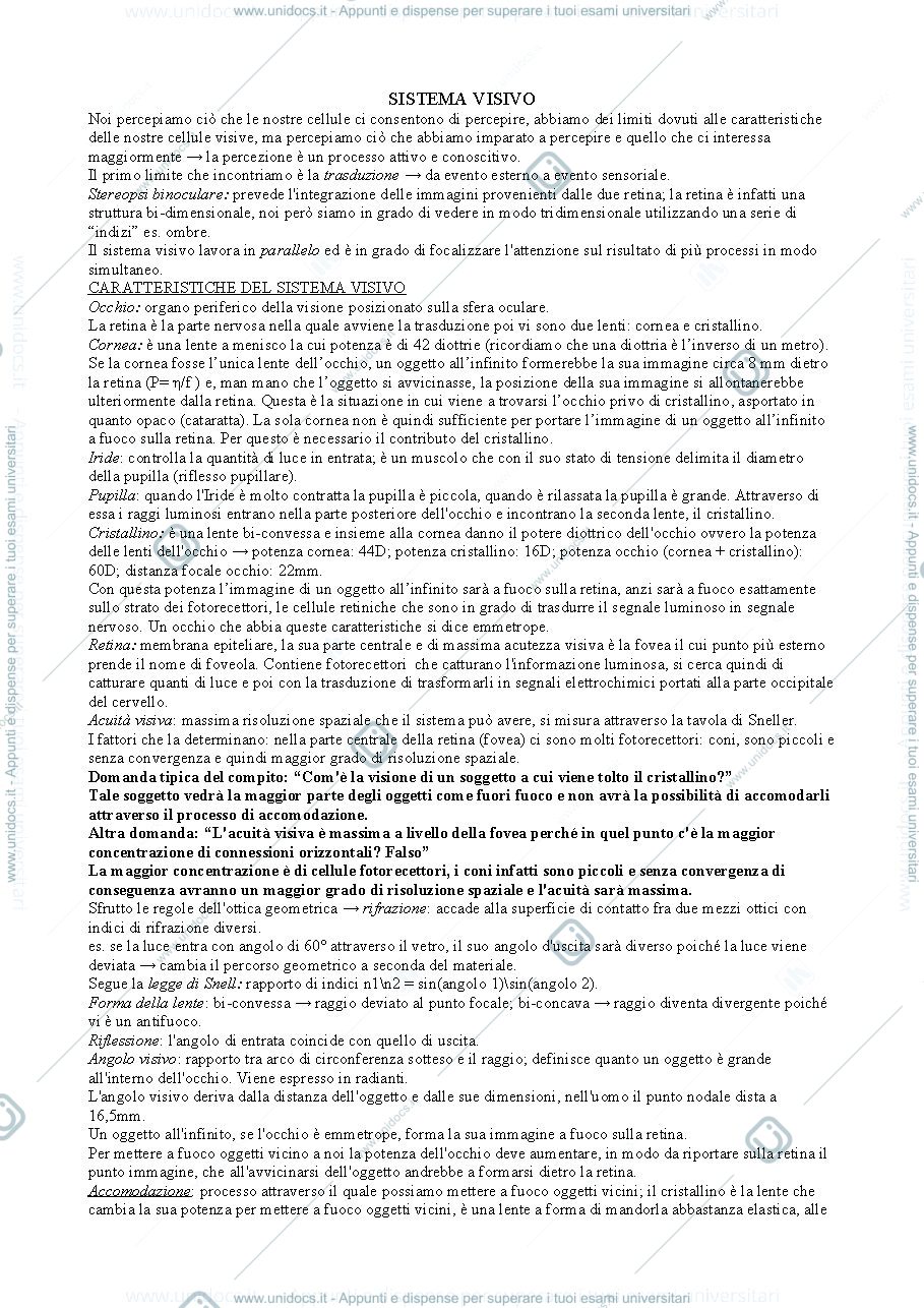 Anteprima pagina 1 — Fondamenti anatomo-fisiologici dei processi psichici - Secondo modulo 