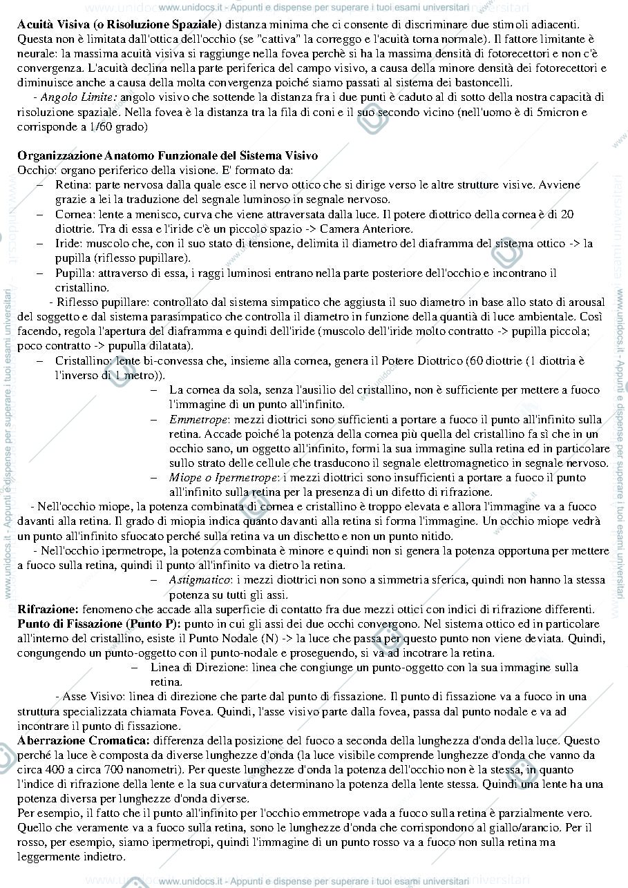 Anteprima pagina 3 — Riassunto II° Modulo Fondamenti Anatomo-fisiologici dell'attività psichica
