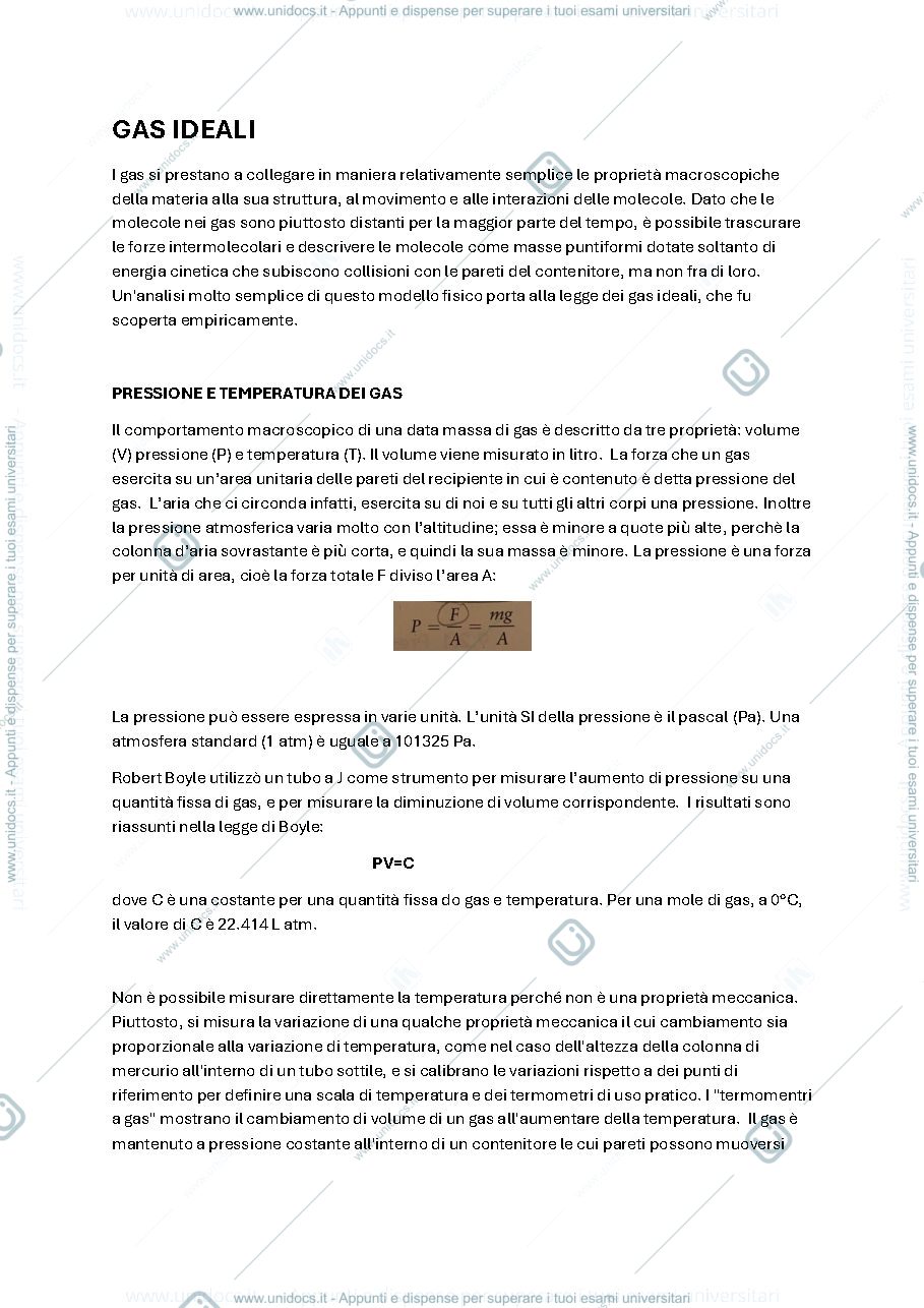 Anteprima pagina 1 — gas ideali e termodinamica 1