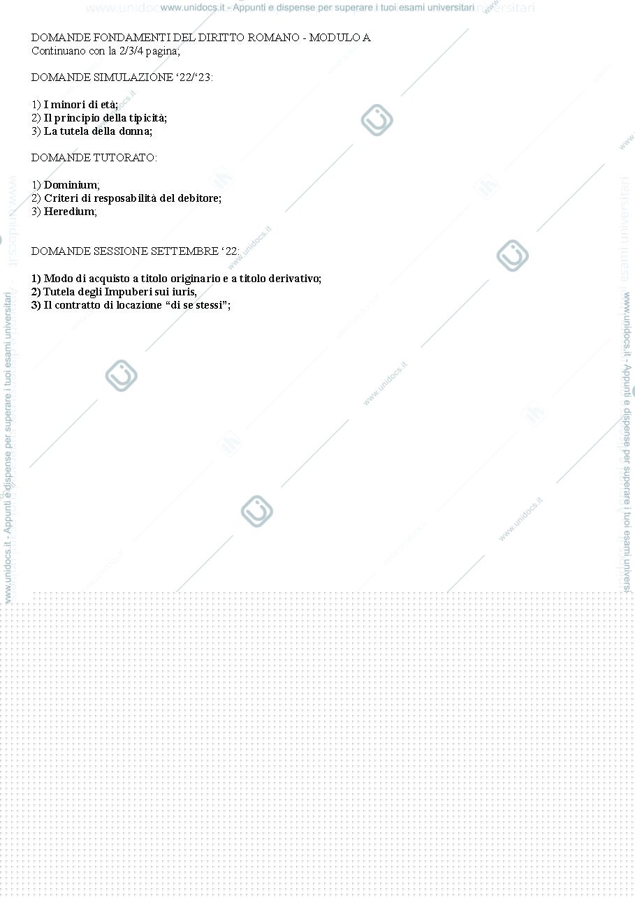 Anteprima pagina 1 — Domande frequenti