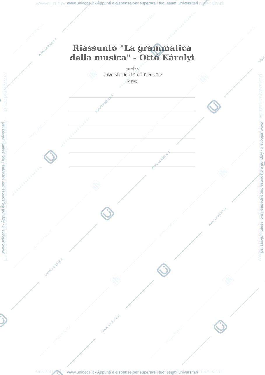 Anteprima pagina 1 — Riassunto libro musica