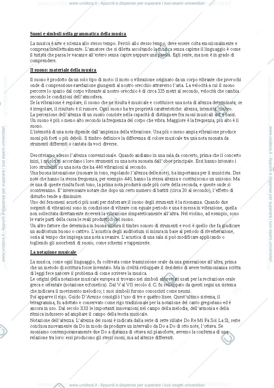 Anteprima pagina 2 — Riassunto libro musica