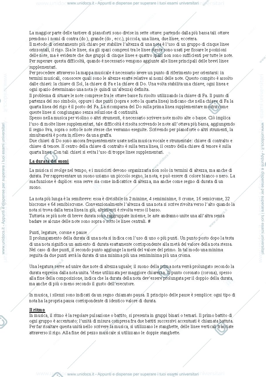 Anteprima pagina 3 — Riassunto libro musica
