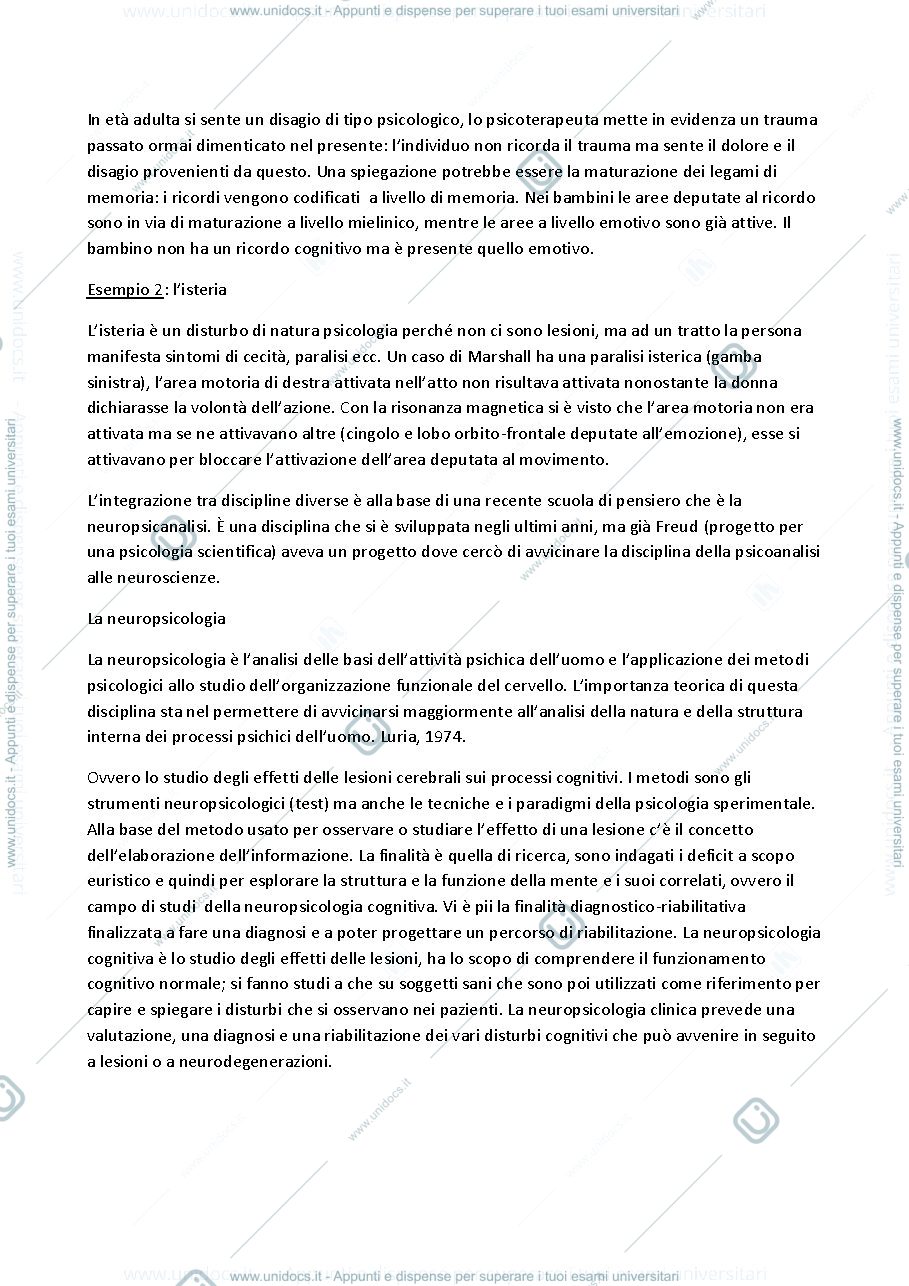 Anteprima pagina 2 — sbobine fondamenti della neuropsicologia