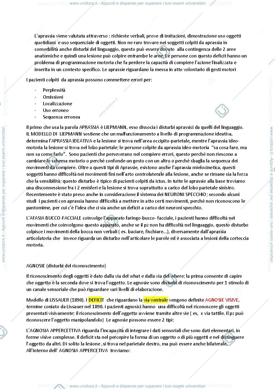 Anteprima pagina 2 — ripasso neuropsicologia