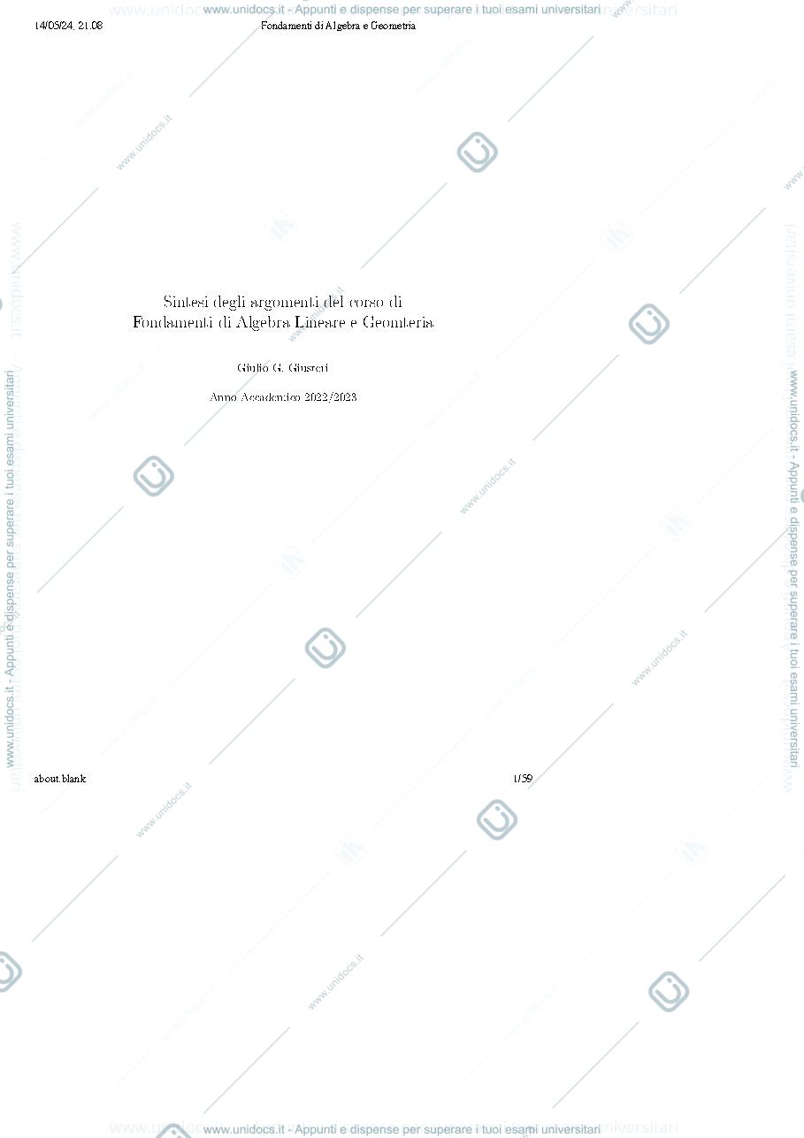 Anteprima pagina 1 — Sintesi argomenti trattati