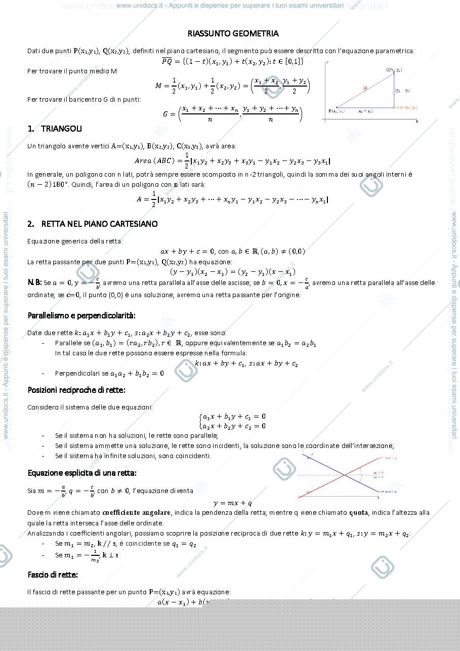 Anteprima pagina 1 — Retta, circonferenza, ellisse e coniche.