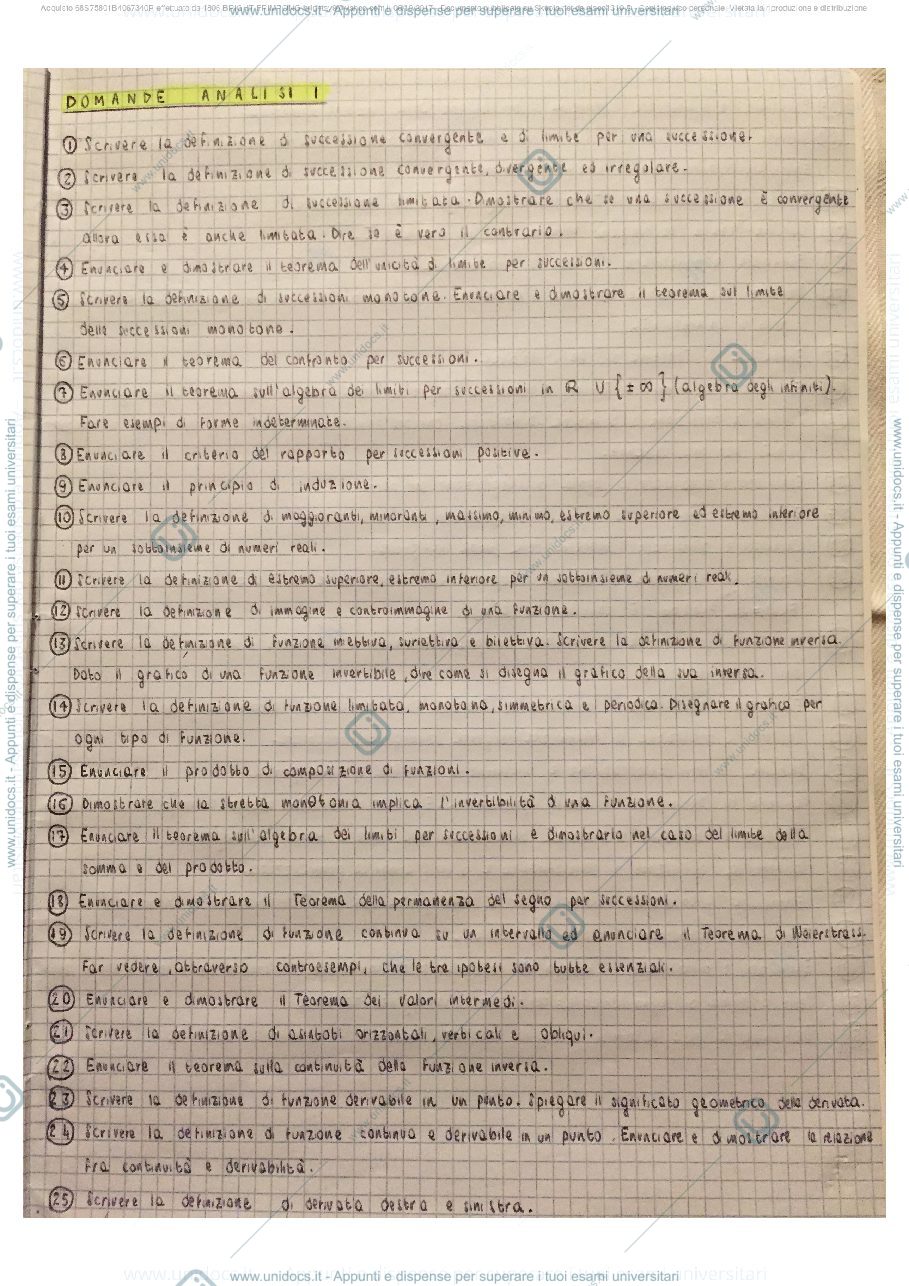 Anteprima pagina 1 — Domande esame