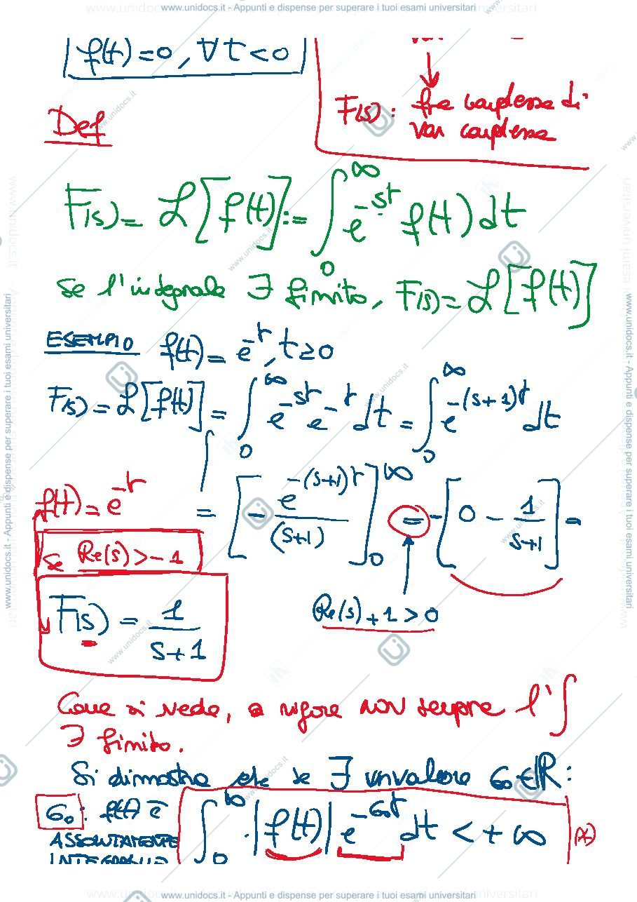Anteprima pagina 2 — 10-Trasformata di Laplace appunti della prof: Tanelli