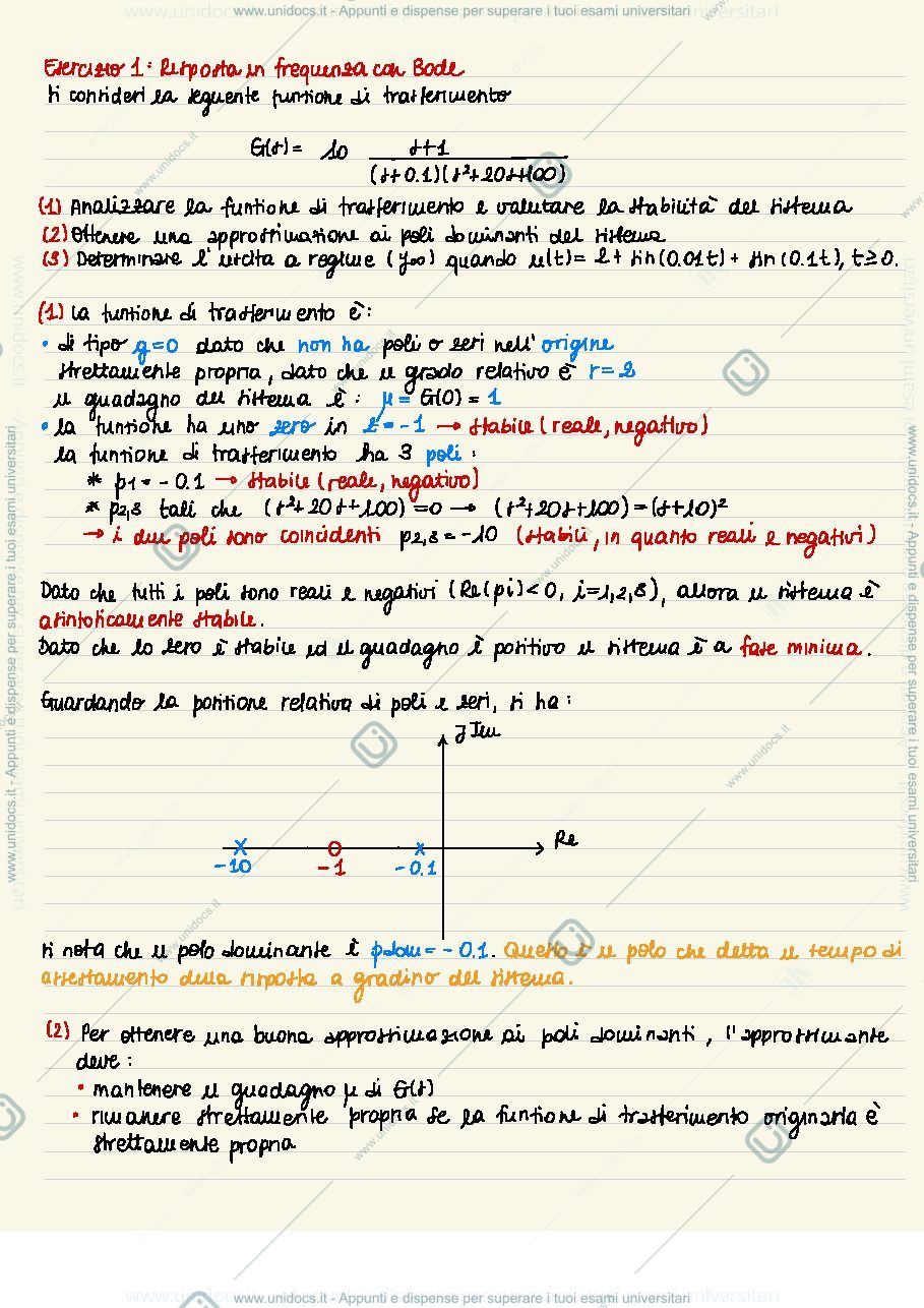 Anteprima pagina 1 — esercitazioni corso prof: Tanelli