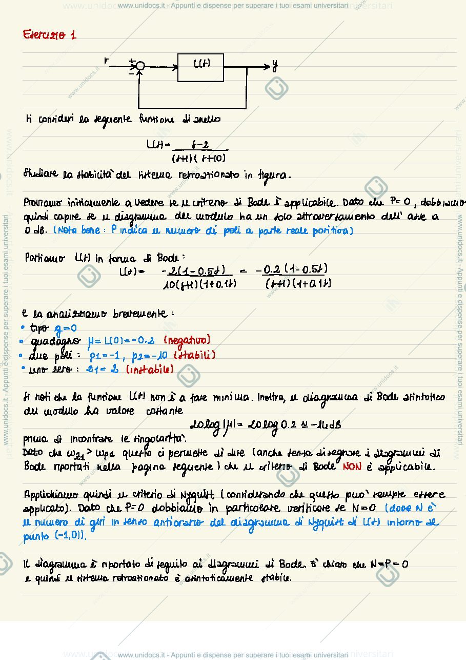 Anteprima pagina 1 — esercitazioni corso prof: Tanelli