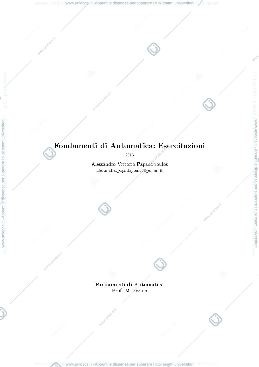 Anteprima pagina 1 — Esercitazioni-FdA2016_sol esercizi per corso prof: Tanelli