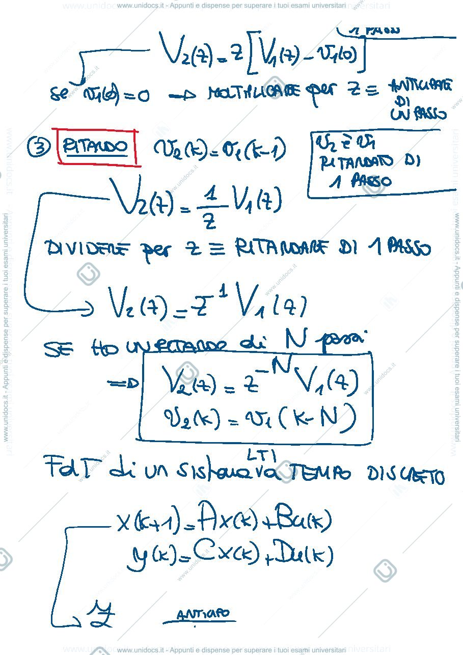 Anteprima pagina 3 — 29-Trasformata Z appunti della prof: Tanelli