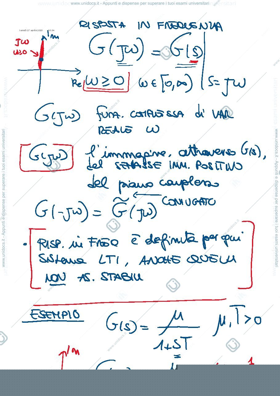 Anteprima pagina 1 — 18-Risposta in frequenza appunti della prof: Tanelli