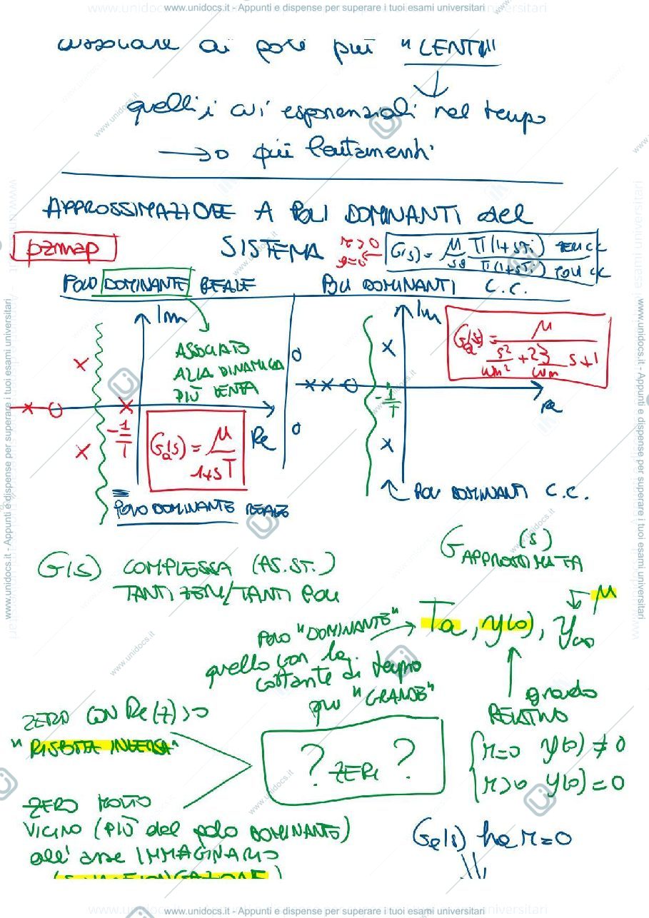Anteprima pagina 1 — 17-Analisi di risposta a gradino con G(s) approssimata appunti della prof: Tanelli