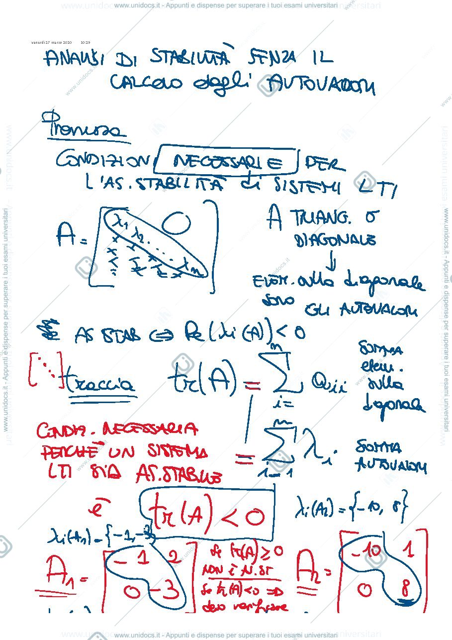 Anteprima pagina 1 — 9-Analisi di stabilità appunti della prof: Tanelli
