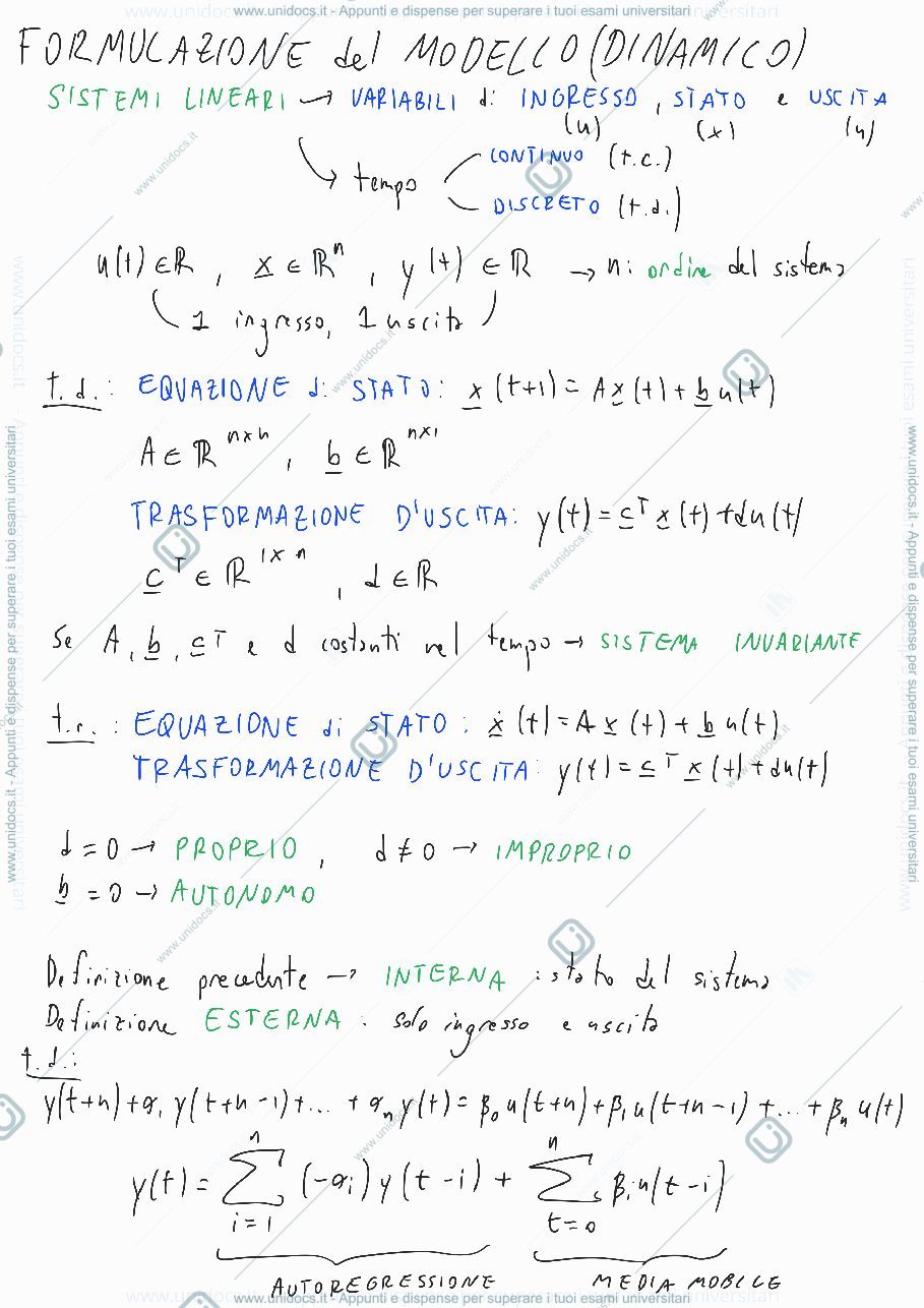 Anteprima pagina 1 — Formulazione del modello