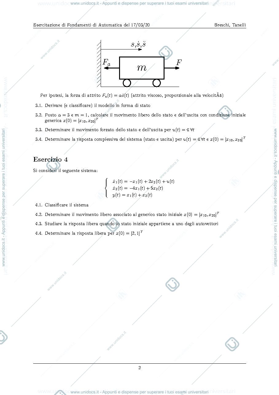 Anteprima pagina 2 — esercitazioni corso prof: Tanelli