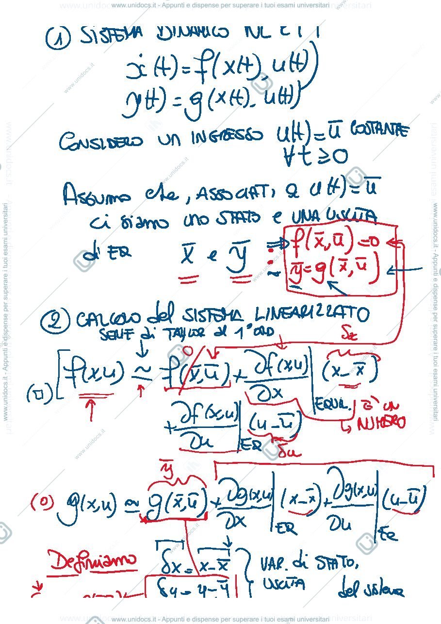 Anteprima pagina 2 — 6-Linearizzazione sistemi dinamici appunti della prof: Tanelli