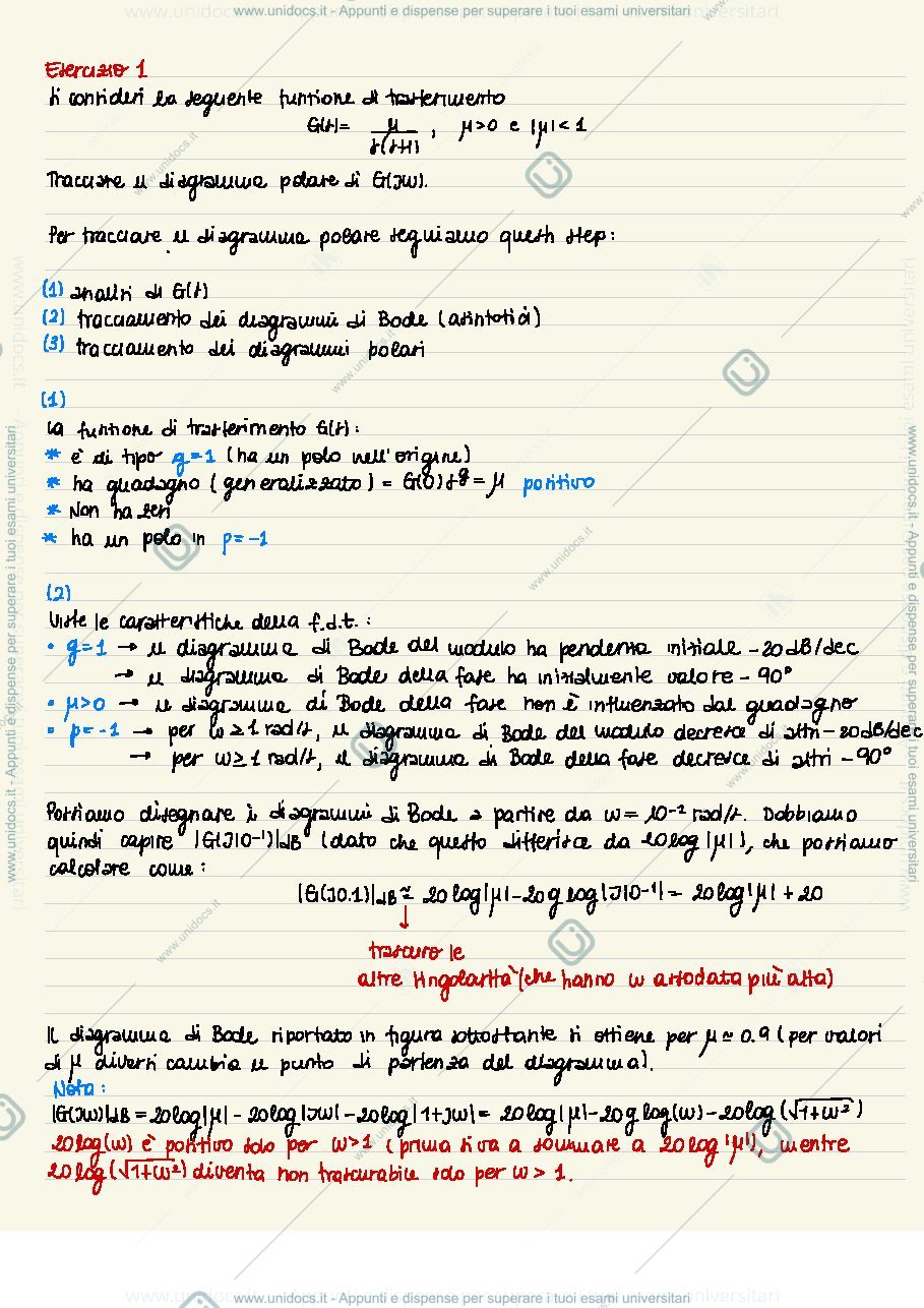Anteprima pagina 1 — esercitazioni corso prof: Tanelli