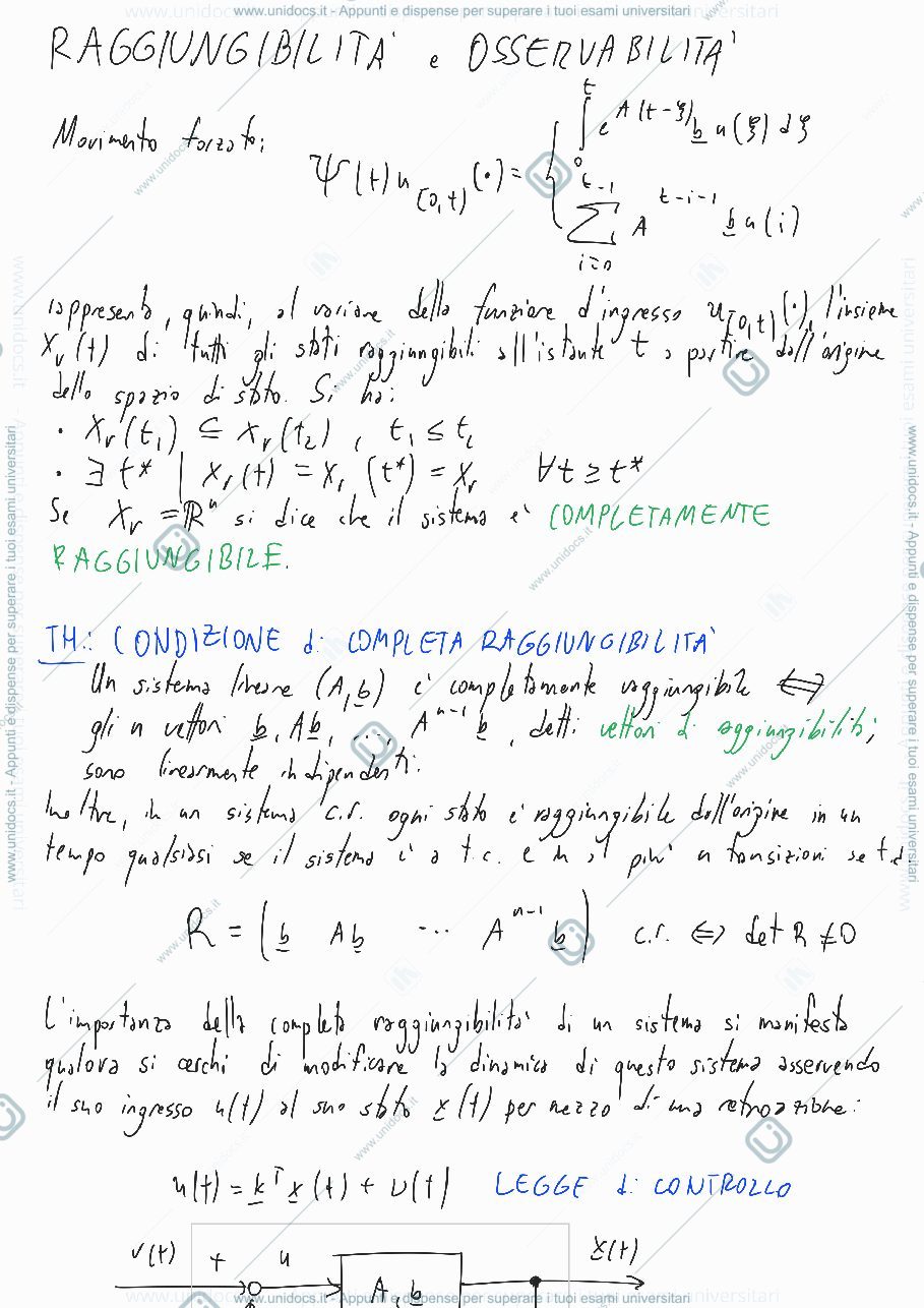 Anteprima pagina 1 — Raggiungibilità e osservabilità