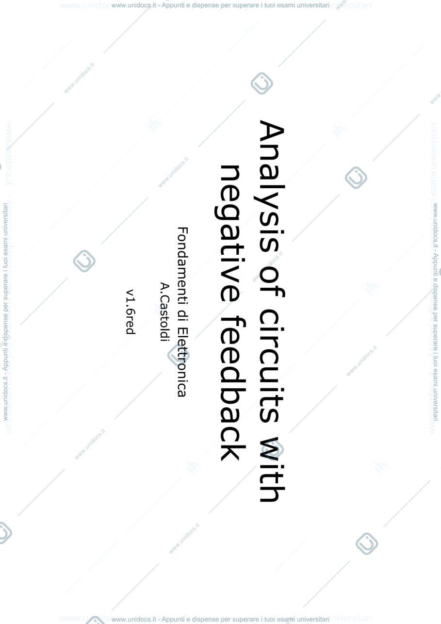 Anteprima pagina 1 — 14_NegFeedbackCircuits-p1 prof: Castoldi