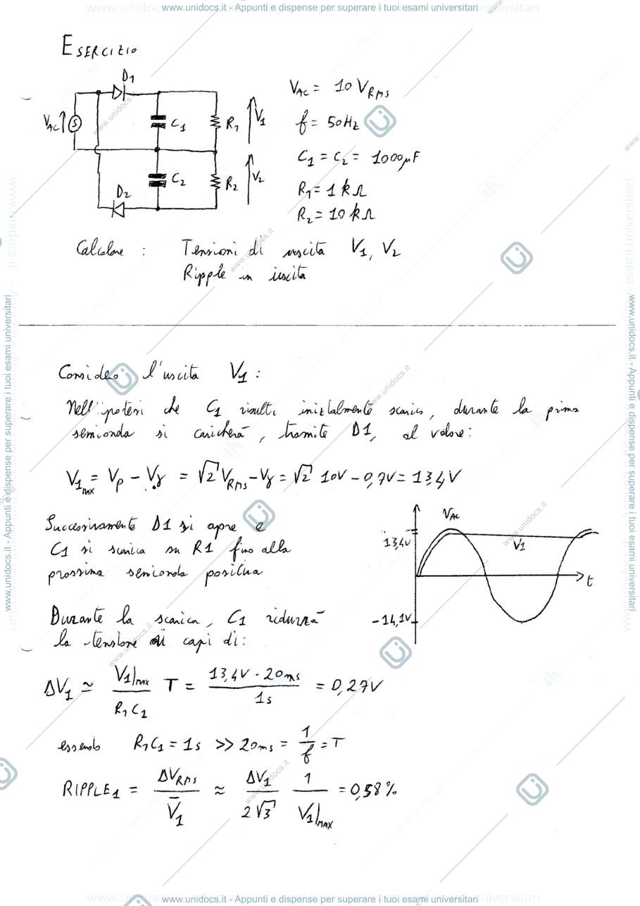 Anteprima pagina 1 — circuiti con diodi 2 esercizi corso prof: Castoldi