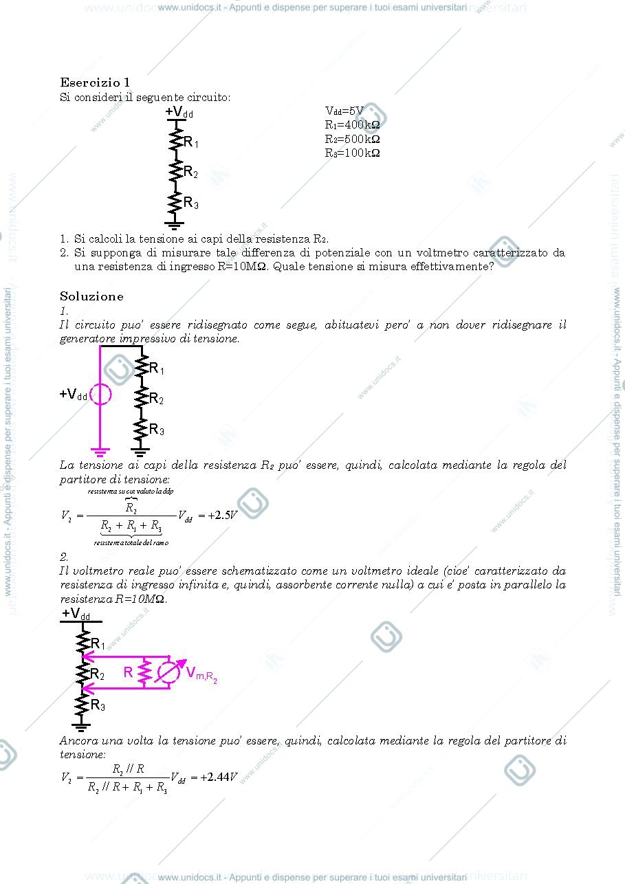 Anteprima pagina 1 — esercizi corso prof: Castoldi