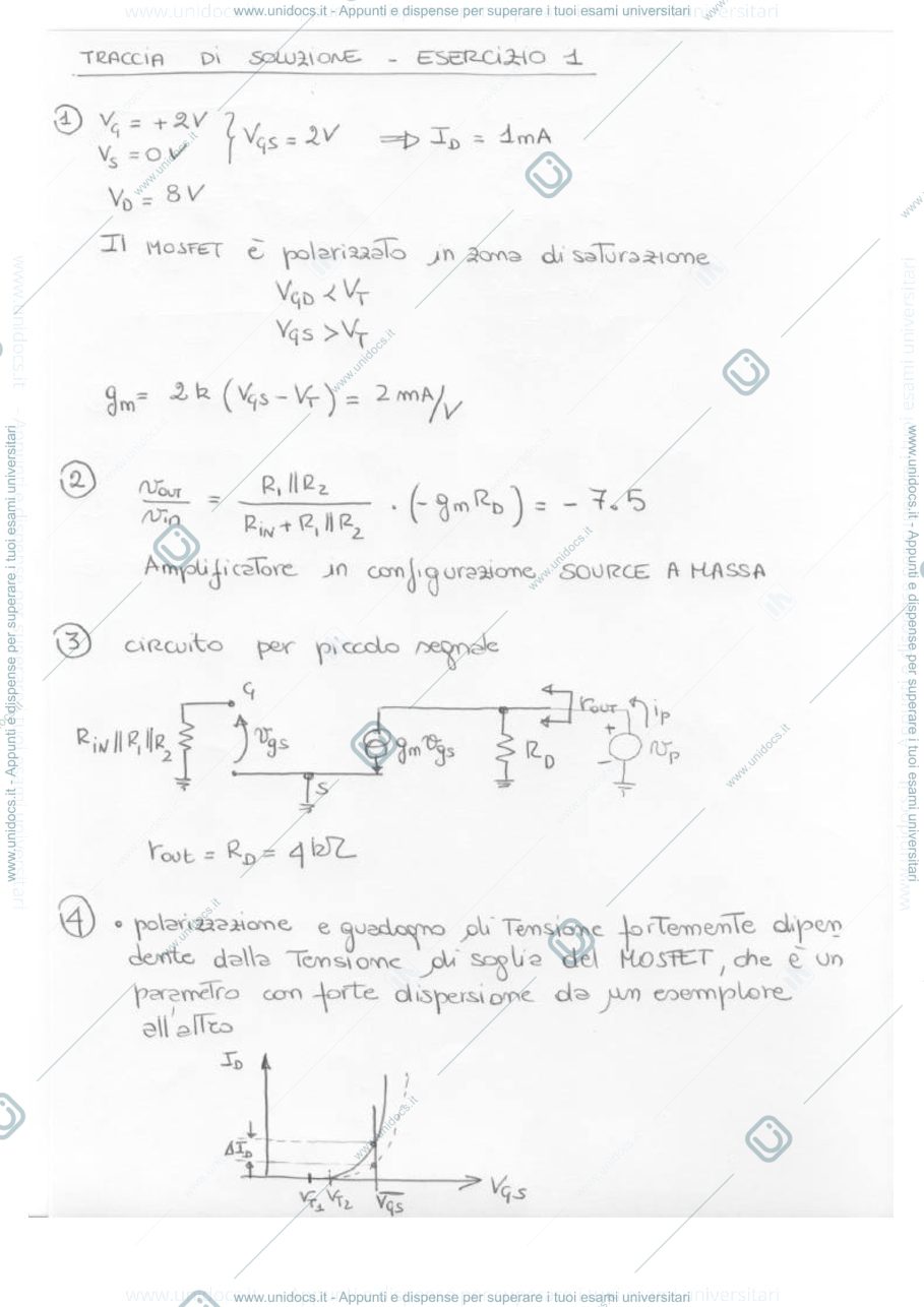 Anteprima pagina 2 — MOSFET_4es. esercizi corso prof: Castoldi