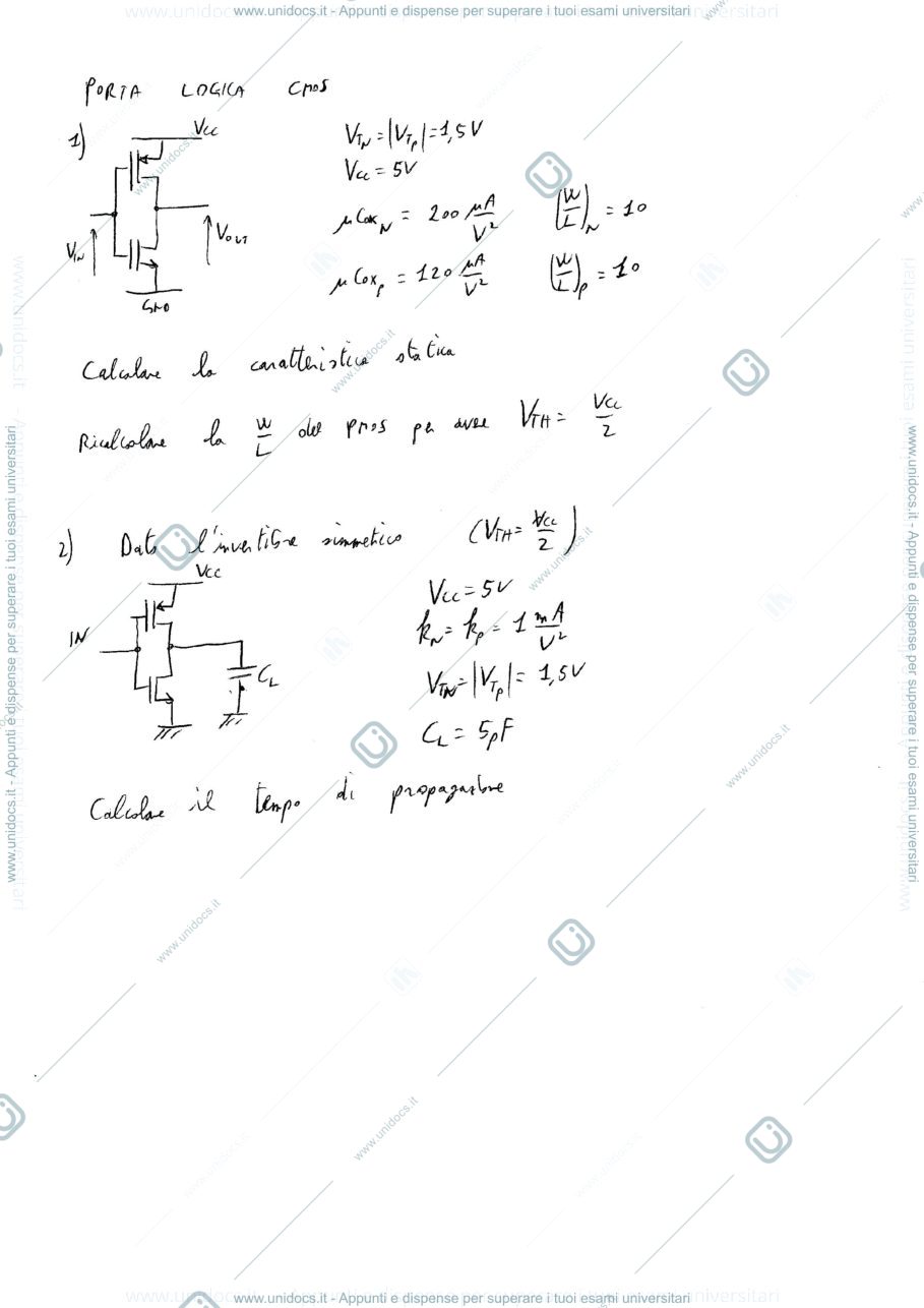Anteprima pagina 1 — Circuiti con MOS 2 esercizi corso prof: Castoldi