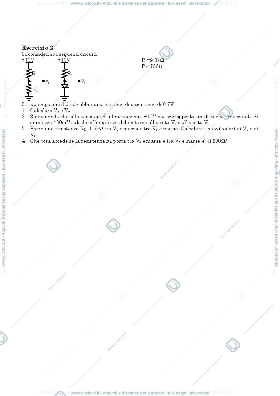Anteprima pagina 1 — DIODO_7es. esercizi corso prof: Castoldi