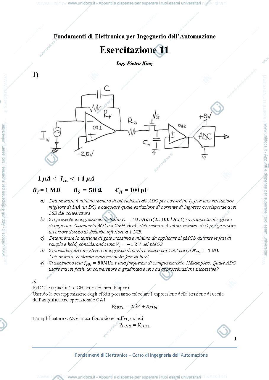 Anteprima pagina 1 — esercitazioni corso prof: Castoldi