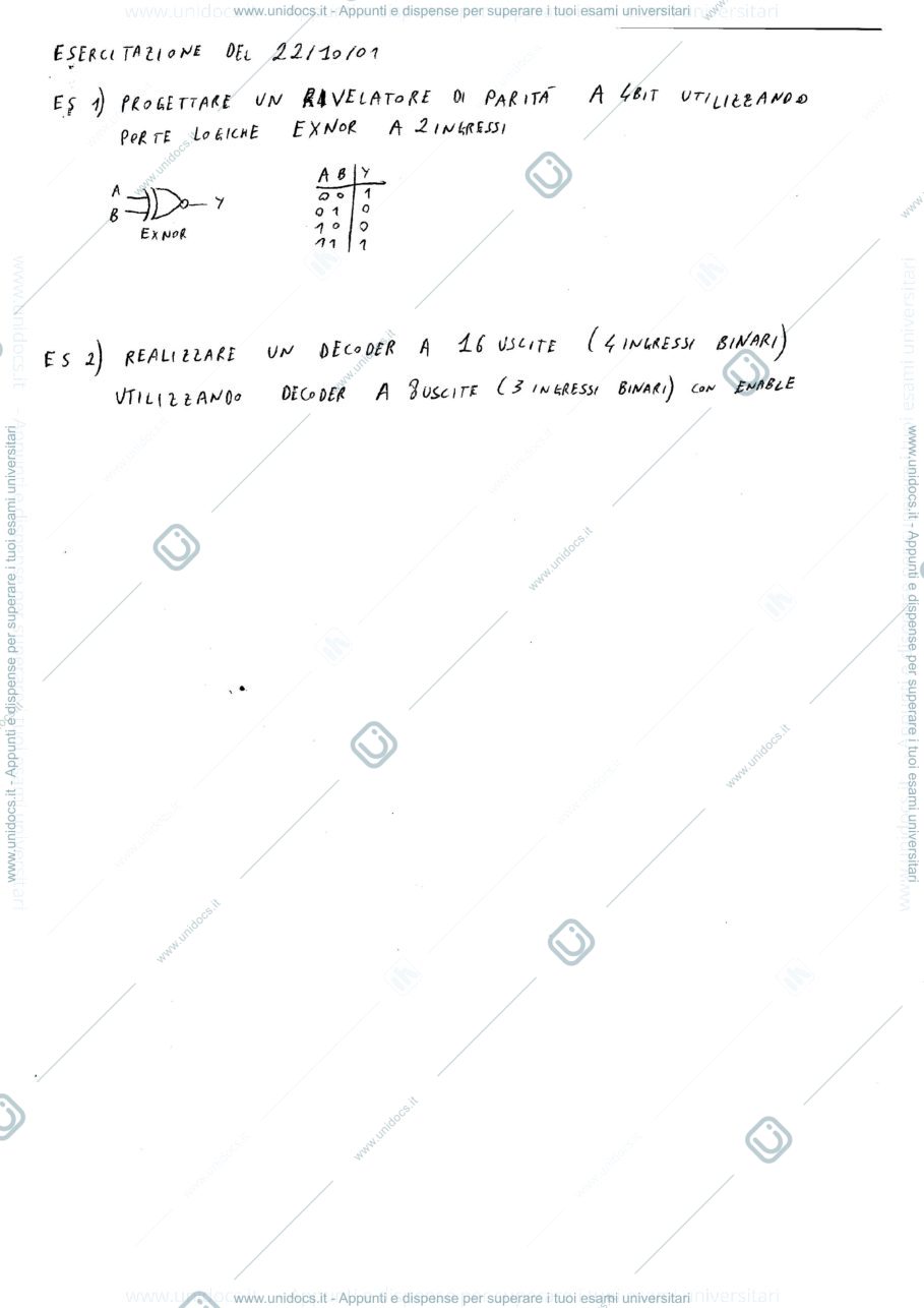 Anteprima pagina 1 — Ele Dig CMOS 1 esercizi corso prof: Castoldi